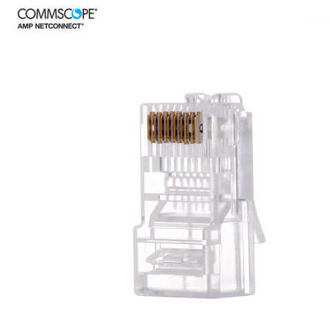  康普超五類非屏蔽網絡水晶頭8-554720-3             